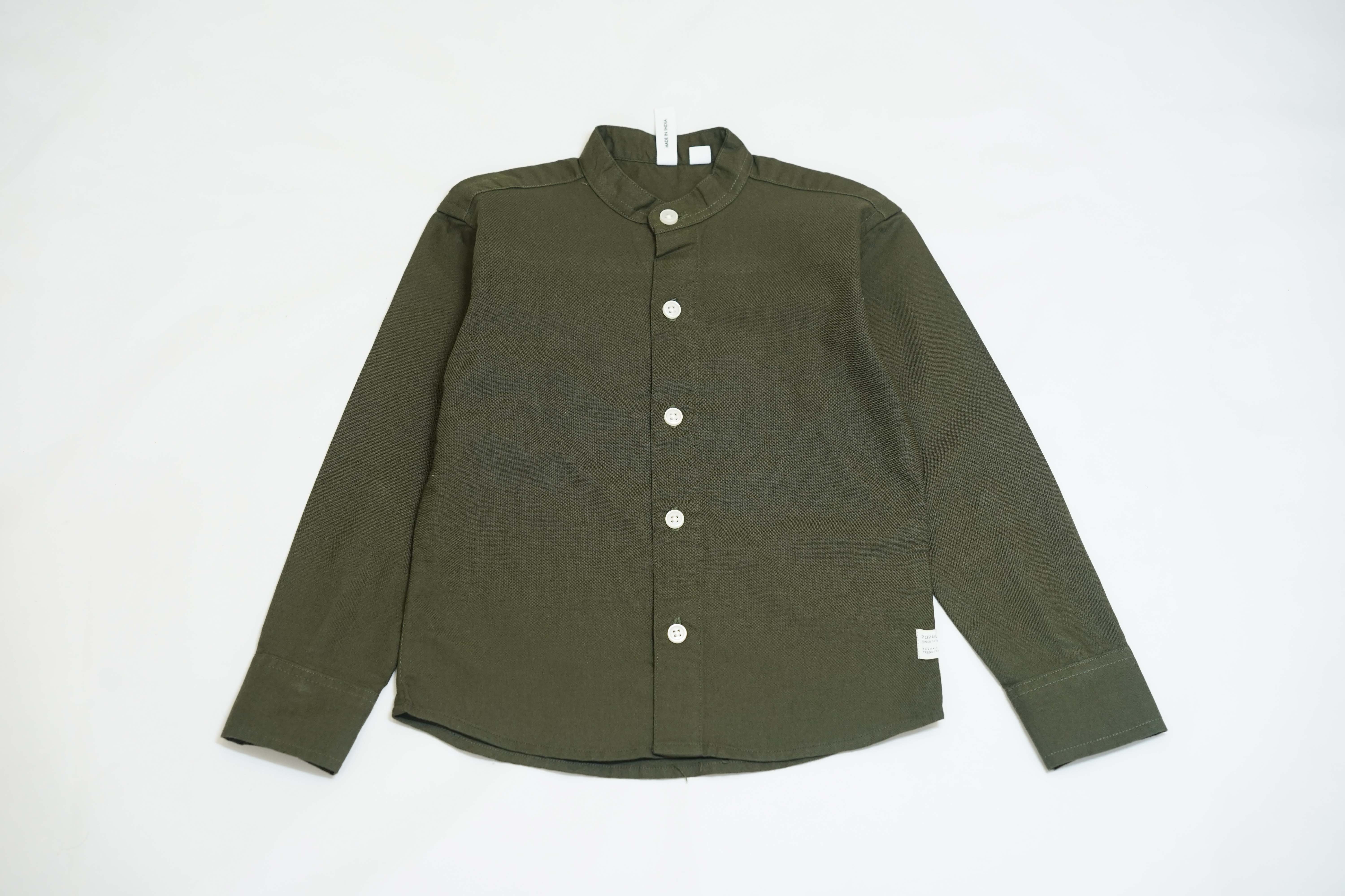 Cotton Vardanaman Olive Green Shirt